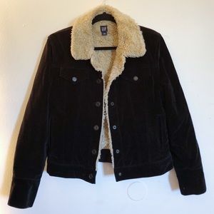 GAP Jackets + Coats | Sherpa Lined Black Velvet